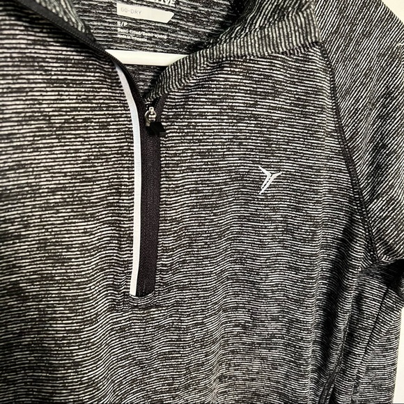 Old Navy Half Zip Running Pullover Soft Black Stripe - Picture 5 of 10